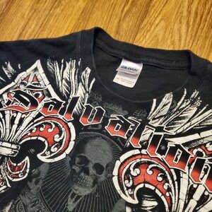 Salvation Affliction Shirt Men 2XL Black Skull Wings Goth Jesse Pinkman Y2K